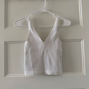 Nikibiki White Ribbed Tank Top